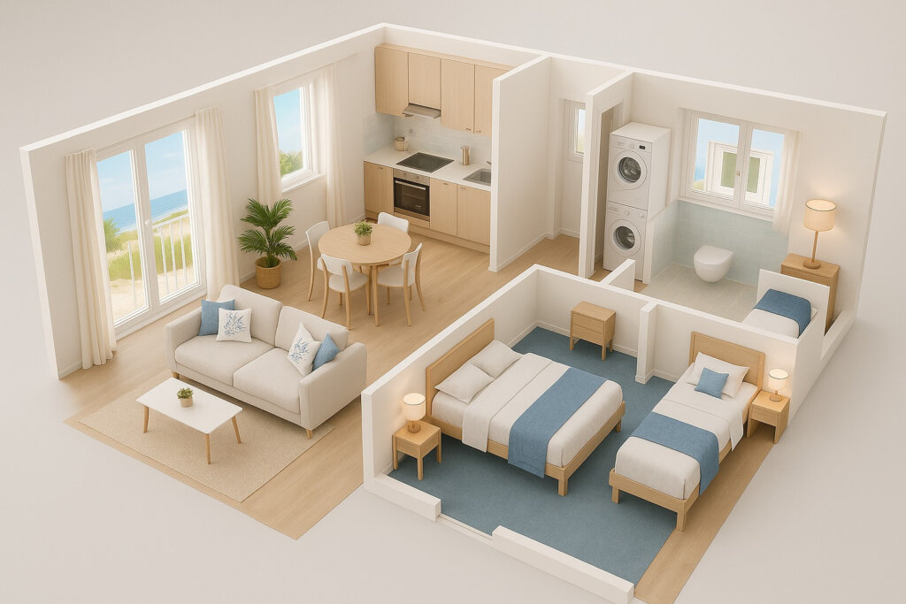 St pierre quiberon apparement de type 2 a vendre a 30 metres de la plage de penthievre